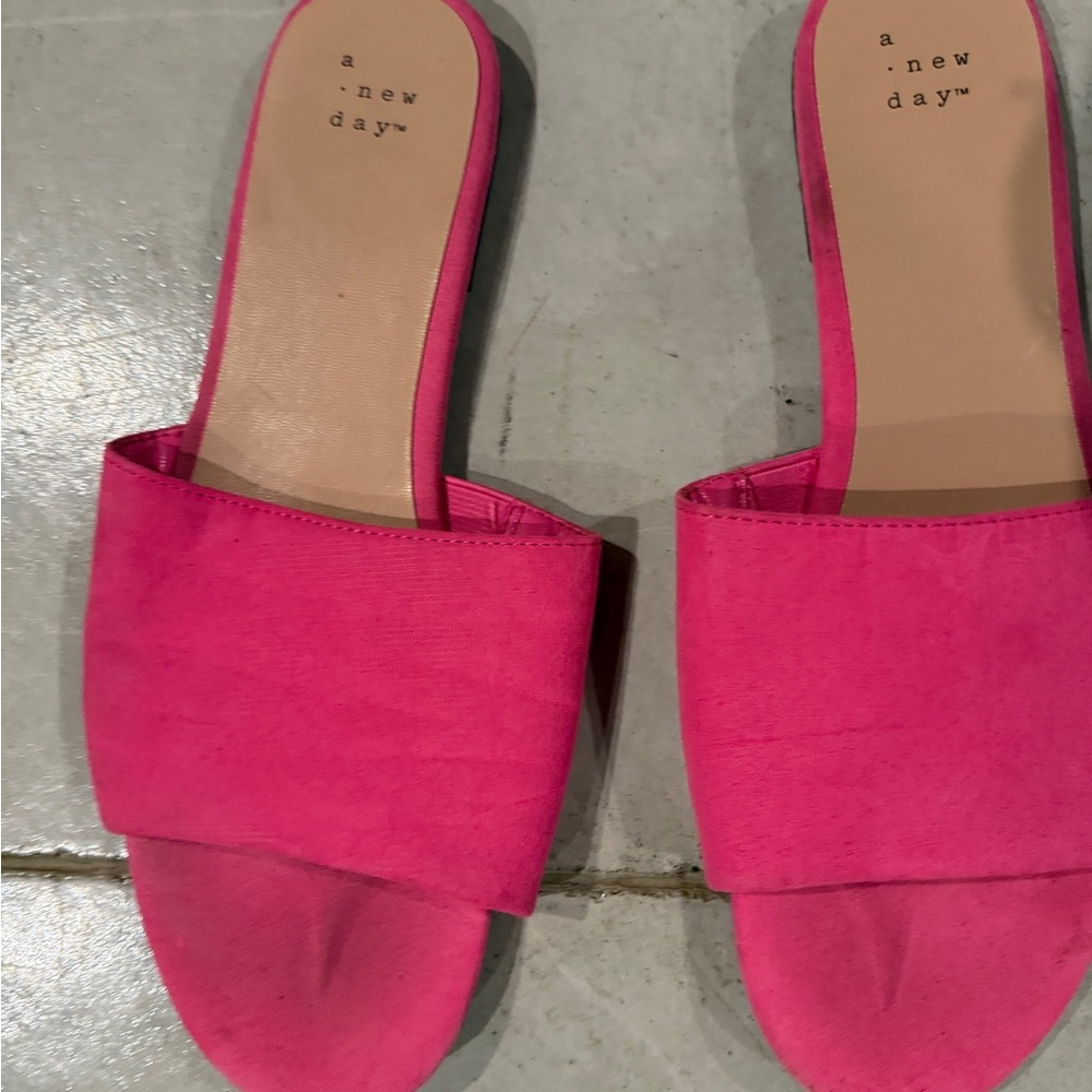 A New Day Women's Bright Pink Slide Sandals